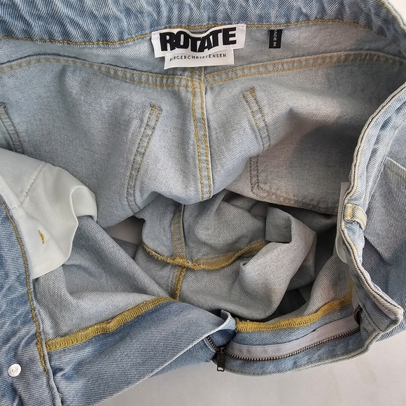 ROTATE By Birger Christensen High Rise Light Blue Denim Shorts - Picture 6 of 15